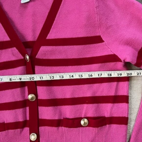 Rachel Zoe Pink & Red Sweater Cardigan Woman's Size XL - Picture 7 of 7